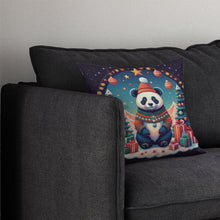 Load image into Gallery viewer, Panda Christmas Throw Pillow - 14x14 Decorative Pillow – Art for Your Home &amp; Patio