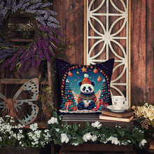 Load image into Gallery viewer, Panda Christmas Fabric Decorative Pillow