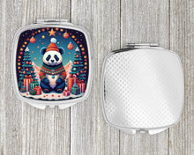 Load image into Gallery viewer, Panda Christmas Compact Mirror – Stylish Purse Mirror with Artistic Covers