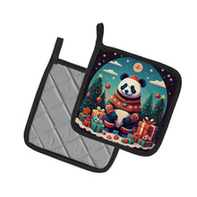 Load image into Gallery viewer, Panda Christmas Pot Holders - Set of 2 Decorative Kitchen Helpers | Made in the USA