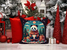 Load image into Gallery viewer, Panda Christmas Throw Pillow - 14x14 Decorative Pillow – Art for Your Home &amp; Patio