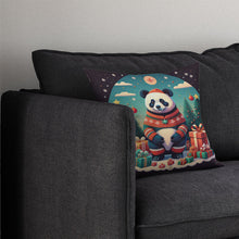 Load image into Gallery viewer, Panda Christmas Throw Pillow - 14x14 Decorative Pillow – Art for Your Home &amp; Patio