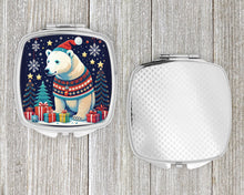 Load image into Gallery viewer, Polar Bear Christmas Compact Mirror – Stylish Purse Mirror with Artistic Covers