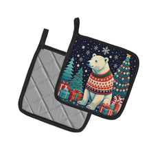 Load image into Gallery viewer, Polar Bear Christmas Pot Holders - Set of 2 Decorative Kitchen Helpers | Made in the USA