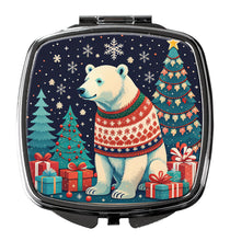 Load image into Gallery viewer, Polar Bear Christmas Compact Mirror – Stylish Purse Mirror with Artistic Covers