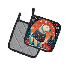 Load image into Gallery viewer, Polar Bear Christmas Pot Holders - Set of 2 Decorative Kitchen Helpers | Made in the USA
