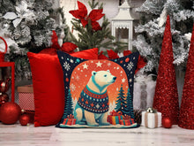 Load image into Gallery viewer, Polar Bear Christmas Throw Pillow - 14x14 Decorative Pillow – Art for Your Home &amp; Patio