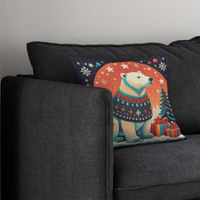 Load image into Gallery viewer, Polar Bear Christmas Throw Pillow - 14x14 Decorative Pillow – Art for Your Home &amp; Patio