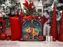 Load image into Gallery viewer, Rhinoceros Christmas Fabric Decorative Pillow
