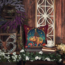 Load image into Gallery viewer, Rhinoceros Christmas Fabric Decorative Pillow