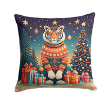 Load image into Gallery viewer, Tiger Christmas Throw Pillow - 14x14 Decorative Pillow – Art for Your Home &amp; Patio