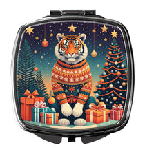 Load image into Gallery viewer, Tiger Christmas Compact Mirror – Stylish Purse Mirror with Artistic Covers