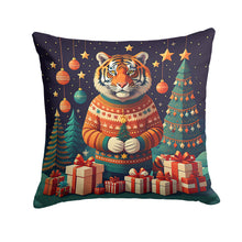Load image into Gallery viewer, Tiger Christmas Throw Pillow - 14x14 Decorative Pillow – Art for Your Home &amp; Patio