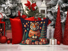 Load image into Gallery viewer, Tiger Christmas Fabric Decorative Pillow