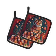 Load image into Gallery viewer, Tiger Christmas Pot Holders - Set of 2 Decorative Kitchen Helpers | Made in the USA