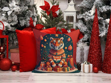 Load image into Gallery viewer, Tiger Christmas Throw Pillow - 14x14 Decorative Pillow – Art for Your Home &amp; Patio