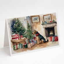 Load image into Gallery viewer, Airedale Terrier Christmas Greeting Cards -  Blank Note Cards – 8-Pack of Artist-Designed Cards with Envelopes