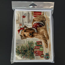 Load image into Gallery viewer, Airedale Terrier Christmas Greeting Cards -  Blank Note Cards – 8-Pack of Artist-Designed Cards with Envelopes