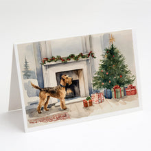 Load image into Gallery viewer, Airedale Terrier Christmas Greeting Cards -  Blank Note Cards – 8-Pack of Artist-Designed Cards with Envelopes
