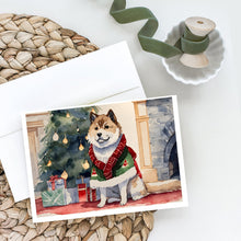 Load image into Gallery viewer, Akita Christmas Greeting Cards -  Blank Note Cards – 8-Pack of Artist-Designed Cards with Envelopes