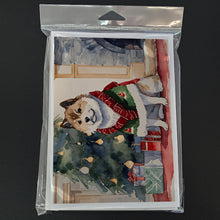 Load image into Gallery viewer, Akita Christmas Greeting Cards -  Blank Note Cards – 8-Pack of Artist-Designed Cards with Envelopes