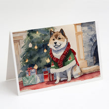 Load image into Gallery viewer, Akita Christmas Greeting Cards -  Blank Note Cards – 8-Pack of Artist-Designed Cards with Envelopes