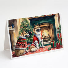 Load image into Gallery viewer, Akita Christmas Greeting Cards -  Blank Note Cards – 8-Pack of Artist-Designed Cards with Envelopes