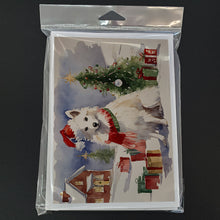 Load image into Gallery viewer, American Eskimo Christmas Greeting Cards -  Blank Note Cards – 8-Pack of Artist-Designed Cards with Envelopes