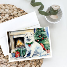 Load image into Gallery viewer, American Eskimo Christmas Greeting Cards -  Blank Note Cards – 8-Pack of Artist-Designed Cards with Envelopes