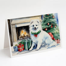 Load image into Gallery viewer, American Eskimo Christmas Greeting Cards -  Blank Note Cards – 8-Pack of Artist-Designed Cards with Envelopes