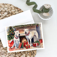 Load image into Gallery viewer, White Pit Bull Terrier Christmas Greeting Cards -  Blank Note Cards – 8-Pack of Artist-Designed Cards with Envelopes