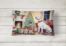 Load image into Gallery viewer, White Pit Bull Terrier Christmas Fabric Decorative Pillow