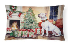 Load image into Gallery viewer, White Pit Bull Terrier Christmas Fabric Decorative Pillow