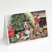 Load image into Gallery viewer, Pit Bull Terrier Christmas Greeting Cards -  Blank Note Cards – 8-Pack of Artist-Designed Cards with Envelopes