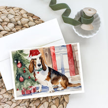 Load image into Gallery viewer, Basset Hound Christmas Greeting Cards -  Blank Note Cards – 8-Pack of Artist-Designed Cards with Envelopes