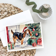 Load image into Gallery viewer, Basset Hound Christmas Greeting Cards -  Blank Note Cards – 8-Pack of Artist-Designed Cards with Envelopes