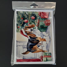 Load image into Gallery viewer, Basset Hound Christmas Greeting Cards -  Blank Note Cards – 8-Pack of Artist-Designed Cards with Envelopes