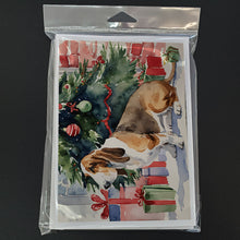 Load image into Gallery viewer, Basset Hound Christmas Greeting Cards -  Blank Note Cards – 8-Pack of Artist-Designed Cards with Envelopes
