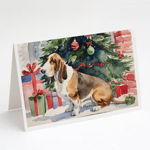 Load image into Gallery viewer, Basset Hound Christmas Greeting Cards -  Blank Note Cards – 8-Pack of Artist-Designed Cards with Envelopes