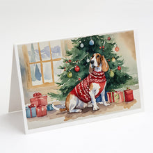 Load image into Gallery viewer, Basset Hound Christmas Greeting Cards -  Blank Note Cards – 8-Pack of Artist-Designed Cards with Envelopes
