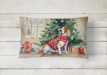 Load image into Gallery viewer, Basset Hound Christmas Fabric Decorative Pillow