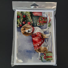 Load image into Gallery viewer, Beagle Christmas Greeting Cards -  Blank Note Cards – 8-Pack of Artist-Designed Cards with Envelopes
