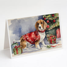 Load image into Gallery viewer, Beagle Christmas Greeting Cards -  Blank Note Cards – 8-Pack of Artist-Designed Cards with Envelopes