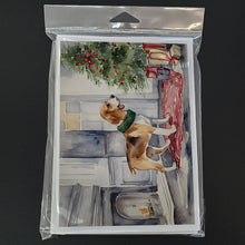 Load image into Gallery viewer, Beagle Christmas Greeting Cards -  Blank Note Cards – 8-Pack of Artist-Designed Cards with Envelopes