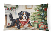 Load image into Gallery viewer, Bernese Mountain Dog Christmas Fabric Decorative Pillow
