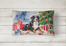 Load image into Gallery viewer, Bernese Mountain Dog Christmas Fabric Decorative Pillow