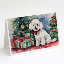 Load image into Gallery viewer, Bichon Frise Christmas Greeting Cards -  Blank Note Cards – 8-Pack of Artist-Designed Cards with Envelopes
