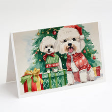 Load image into Gallery viewer, Bichon Frise Christmas Greeting Cards -  Blank Note Cards – 8-Pack of Artist-Designed Cards with Envelopes