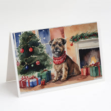 Load image into Gallery viewer, Border Terrier Christmas Greeting Cards -  Blank Note Cards – 8-Pack of Artist-Designed Cards with Envelopes