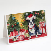 Load image into Gallery viewer, Boston Terrier Christmas Greeting Cards -  Blank Note Cards – 8-Pack of Artist-Designed Cards with Envelopes